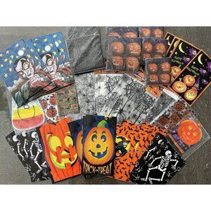 Lot of Vintage Halloween Trick Or Treat Loot Bags Napkins Party Supplies